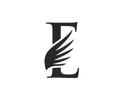 modèle de vecteur de conception de logo lettre e wing