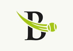 modèle de conception de logo lettre b tennis. logo du club de l'académie des sports de tennis vecteur