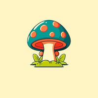 icône de champignon. illustration vectorielle d'une mascotte de logo d'agaric de mouche vecteur