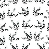 motif floral harmonieux, illustration simple de fleurs, de feuilles et de brindilles. impression vectorielle vecteur