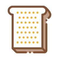 toast tranches de pain morceau icône fine ligne vecteur