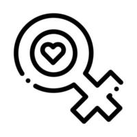 illustration vectorielle de l'icône du coeur de la marque féminine vecteur