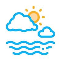 temps nuageux sur l'illustration vectorielle de l'icône de la mer vecteur
