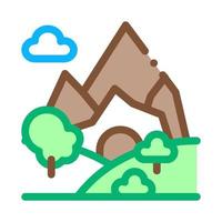 illustration de contour vectoriel icône paysage de montagne