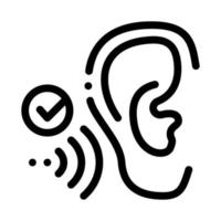 illustration de contour vectoriel icône bonne perception auditive