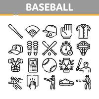 collection d'outils de jeu de baseball icônes vectorielles vecteur