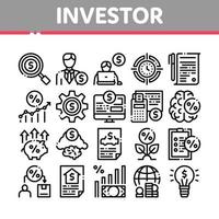 vecteur d'icônes de collection financière d'investisseur