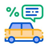 illustration vectorielle de l'icône de devis de pourcentage de voiture vecteur