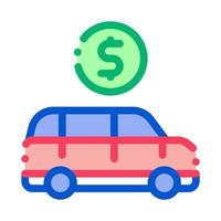 illustration vectorielle de l'icône de la pièce d'un dollar de voiture vecteur