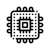 icône de fine ligne de vecteur de processeur d'élément informatique
