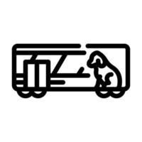 Illustration vectorielle de l'icône de la ligne de service ferroviaire de transport d'animaux vecteur