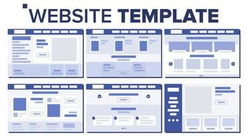 vecteur de conception de jeu de page de site Web. concept de conception de pages Web réactives. ux, ui. mise en page des wireframes, architecture. illustration