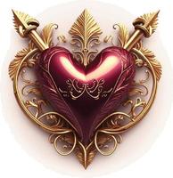 coeur d'amour rouge clipart fond transparent vecteur