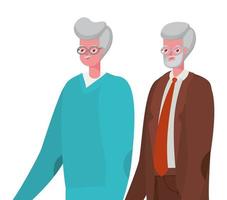 conception de dessins animés pour hommes seniors vecteur