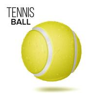 vecteur isolé de balle de tennis jaune. illustration réaliste