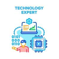 couleur de concept de vecteur de support expert en technologie