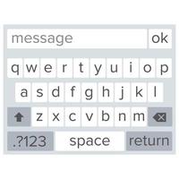 vecteur de clavier de smartphone. boutons alphabétiques. clavier mobile moderne. illustration vectorielle plate