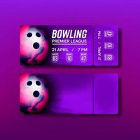 coupon détachable de billet sur le vecteur de match de bowling