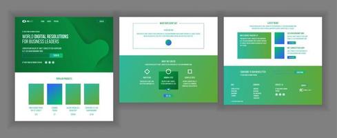 vecteur de modèle de conception de site Web. interface métier. page Web de destination. Equipe professionelle. suivi et optimisation. journal des candidatures. futur gadget. illustration