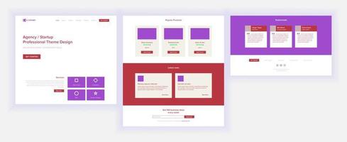 vecteur de conception de page Web principal. écran d'entreprise du site Web. modèle d'atterrissage. idée d'innovation. dispositif d'ingénieur. argent minier. rapport d'étape. illustration