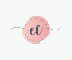 logo féminin ec initial. utilisable pour les logos nature, salon, spa, cosmétique et beauté. élément de modèle de conception de logo vectoriel plat.