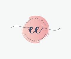 logo féminin initial ee. utilisable pour les logos nature, salon, spa, cosmétique et beauté. élément de modèle de conception de logo vectoriel plat.