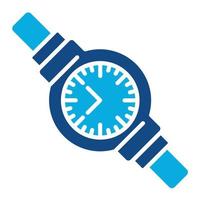 icône de deux couleurs de glyphe de montre-bracelet vecteur