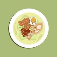 opor ayam ou curry de poulet est un aliment traditionnel indonésien à base de poulet cuit avec du lait de coco et des épices, servi pour célébrer l'aïd al fitr ou lebaran. vecteur d'illustration de nourriture