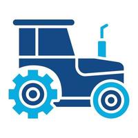 icône de deux couleurs de glyphe de tracteur vecteur