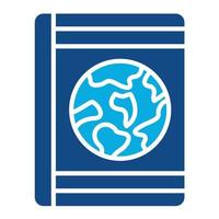 icône de deux couleurs de glyphe de passeport vecteur