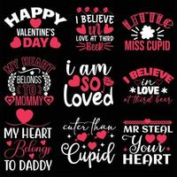 dessins de t-shirt saint valentin vecteur