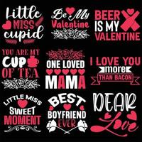 dessins de t-shirt saint valentin vecteur