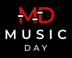md lettre musique, audio, égaliseur, son, création de logo d'entreprise de l'industrie musicale. vecteur