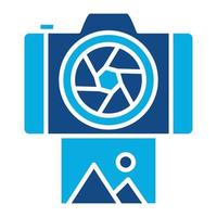 icône de deux couleurs de glyphe de caméra instantanée vecteur