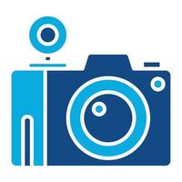 icône de deux couleurs de glyphe de caméra flash vecteur