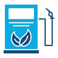 icône de deux couleurs de glyphe de station de biocarburant vecteur