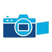 icône de deux couleurs de glyphe de caméra sans miroir vecteur