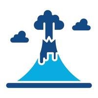 icône de deux couleurs de glyphe de paysage de volcan vecteur