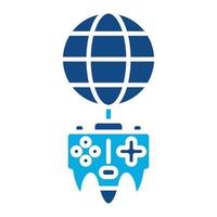 icône de deux couleurs de glyphe de jeu global vecteur