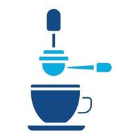 icône de deux couleurs de glyphe de filtre à café vecteur