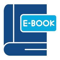 icône de deux couleurs de glyphe d'ebook vecteur