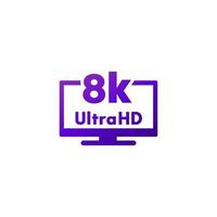 icône de télévision ultra hd 8k, vecteur