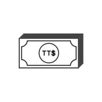 symbole monétaire de trinité-et-tobago, icône dollar de trinité-et-tobago, signe ttd. illustration vectorielle vecteur