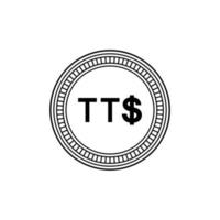 symbole monétaire de trinité-et-tobago, icône dollar de trinité-et-tobago, signe ttd. illustration vectorielle vecteur