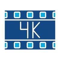 icône bicolore de glyphe de film 4k vecteur