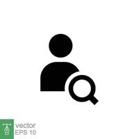 icône de poste vacant de recherche. style solide simple. loupe, trouver le concept d'entreprise d'employeur de personnes. embaucher un candidat, recruter, symbole de glyphe de compétition. illustration vectorielle. ep 10. vecteur