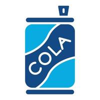 cola peut glyphe deux icône de couleur vecteur