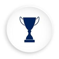 icône de prix dans le style néomorphisme pour application mobile. coupe sportive pour la participation à des compétitions sportives. récompense au vainqueur du tournoi. vecteur sur fond blanc