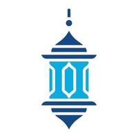icône de deux couleurs de glyphe de lanterne arabe vecteur