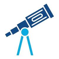 icône de deux couleurs de glyphe de télescope vecteur
